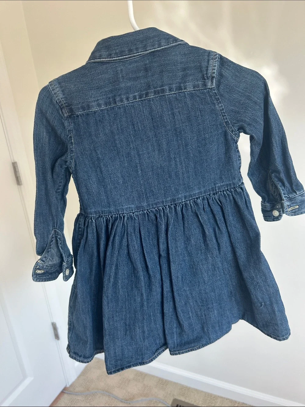 Ralph Lauren Girls' Dark Blue Denim Button-Front Dress